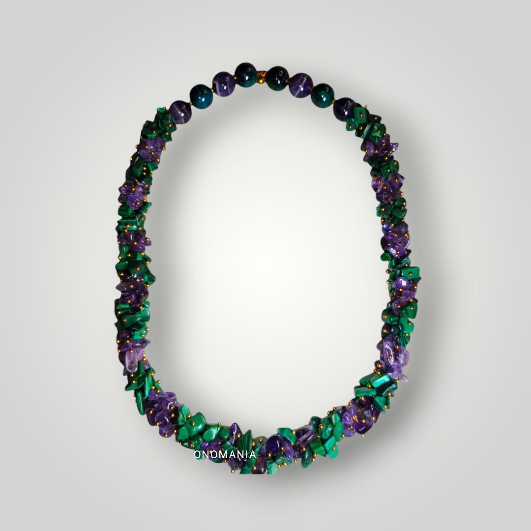 Water & Earth Valentine's Harmony - Love's Balance in Amethyst and Malachite